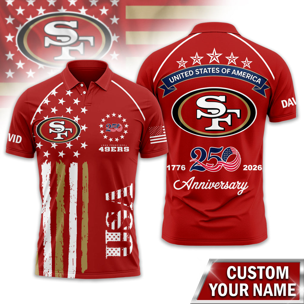 Sf.49ers | Premium  American Semiquincentennial Polo Shirt Td