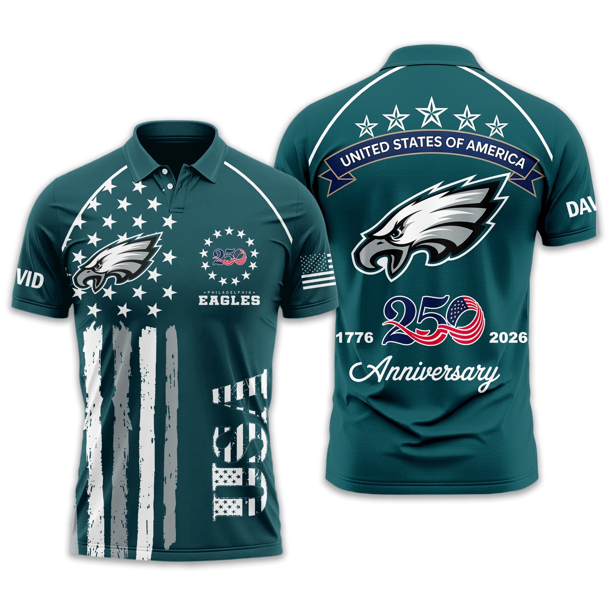 P.eagles | Premium  American Semiquincentennial Polo Shirt Td