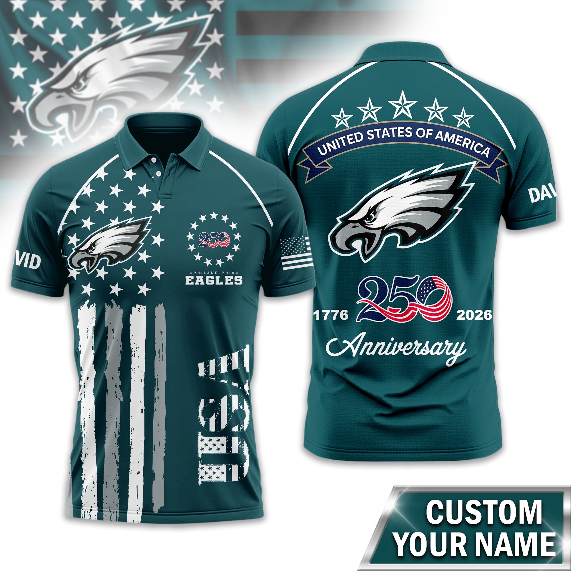 P.eagles | Premium  American Semiquincentennial Polo Shirt Td