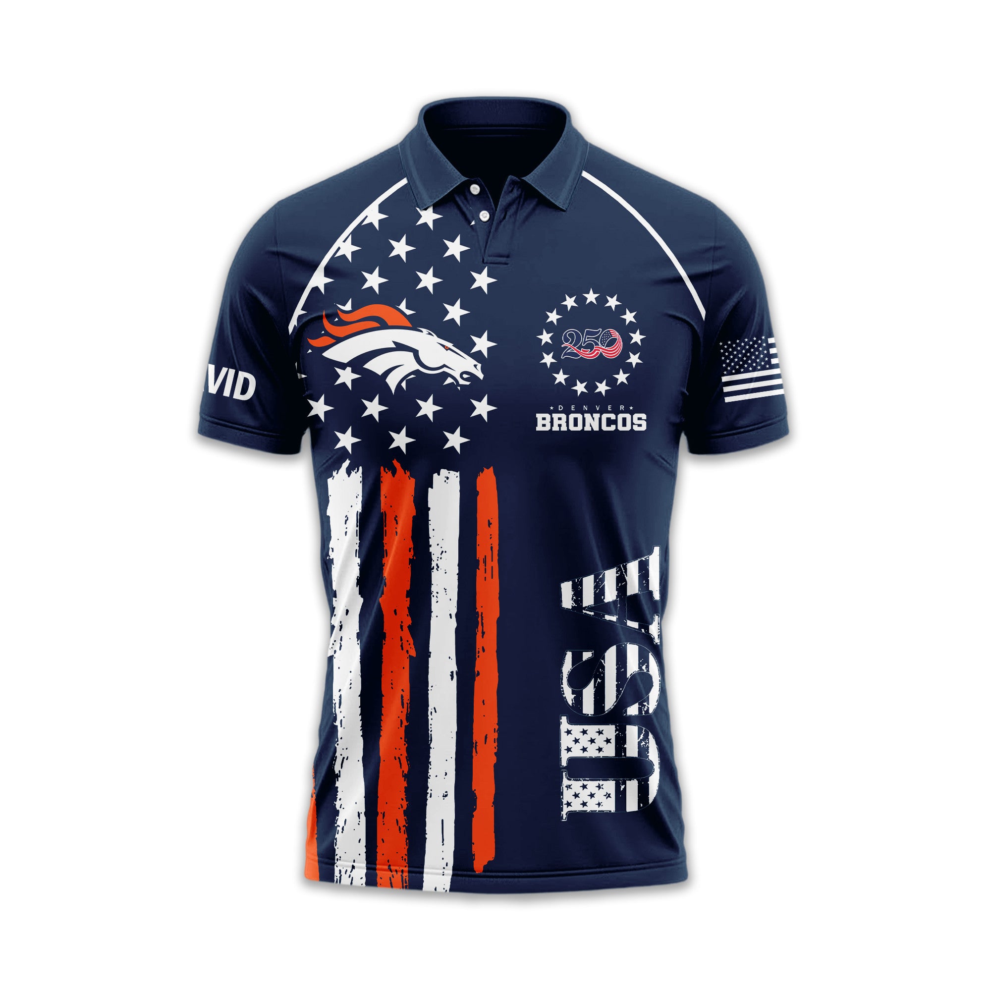 D.broncos | Premium  American Semiquincentennial Polo Shirt Td