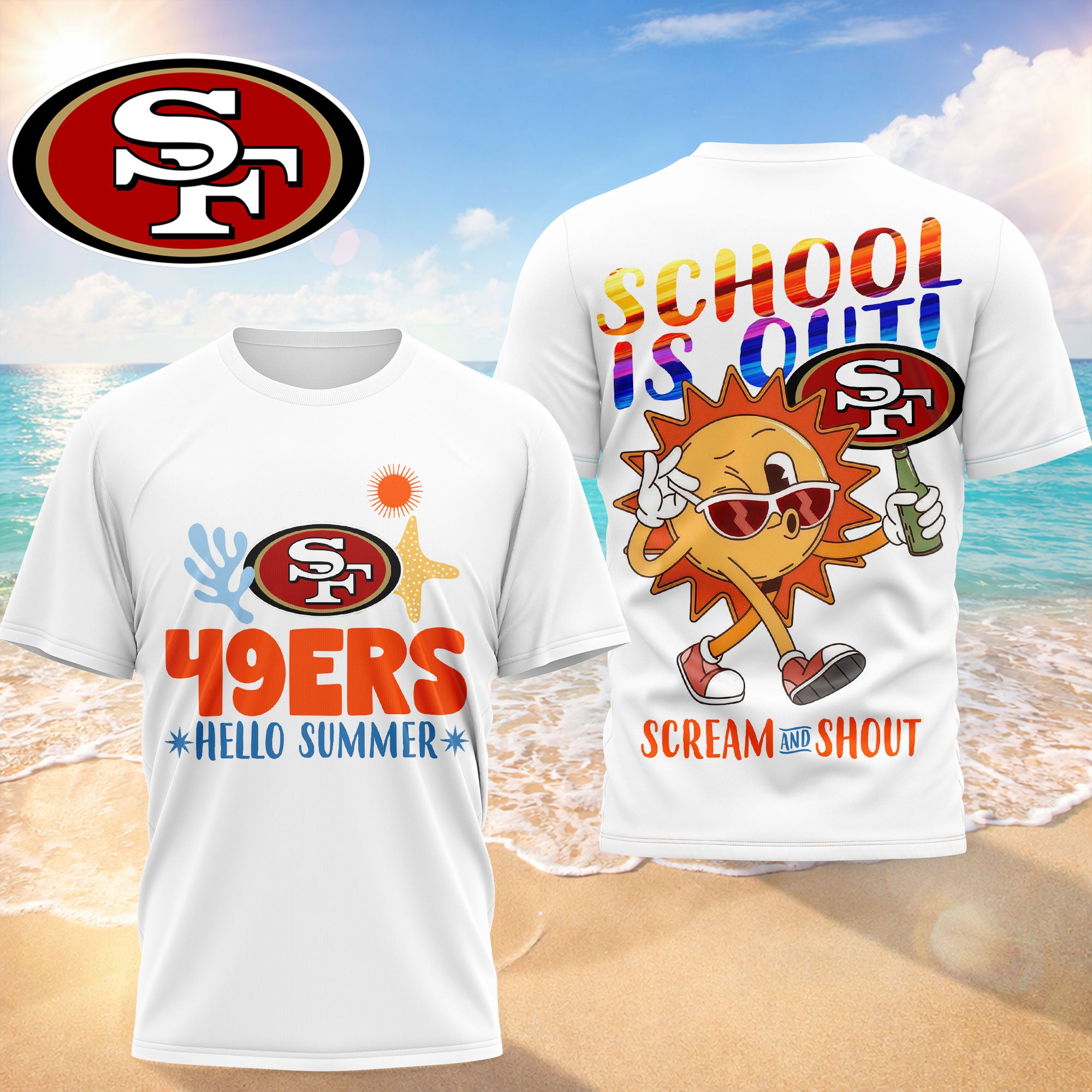 Sf.49ers | Premium  Hello Summer 3d T-shirt Nf1
