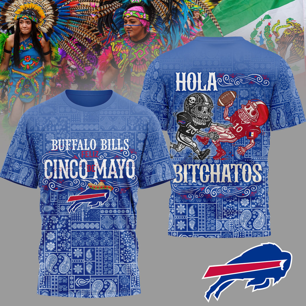 B.bills | Premium  Hola Bitchatos Cinco De Mayo 3d T-shirt Nf1