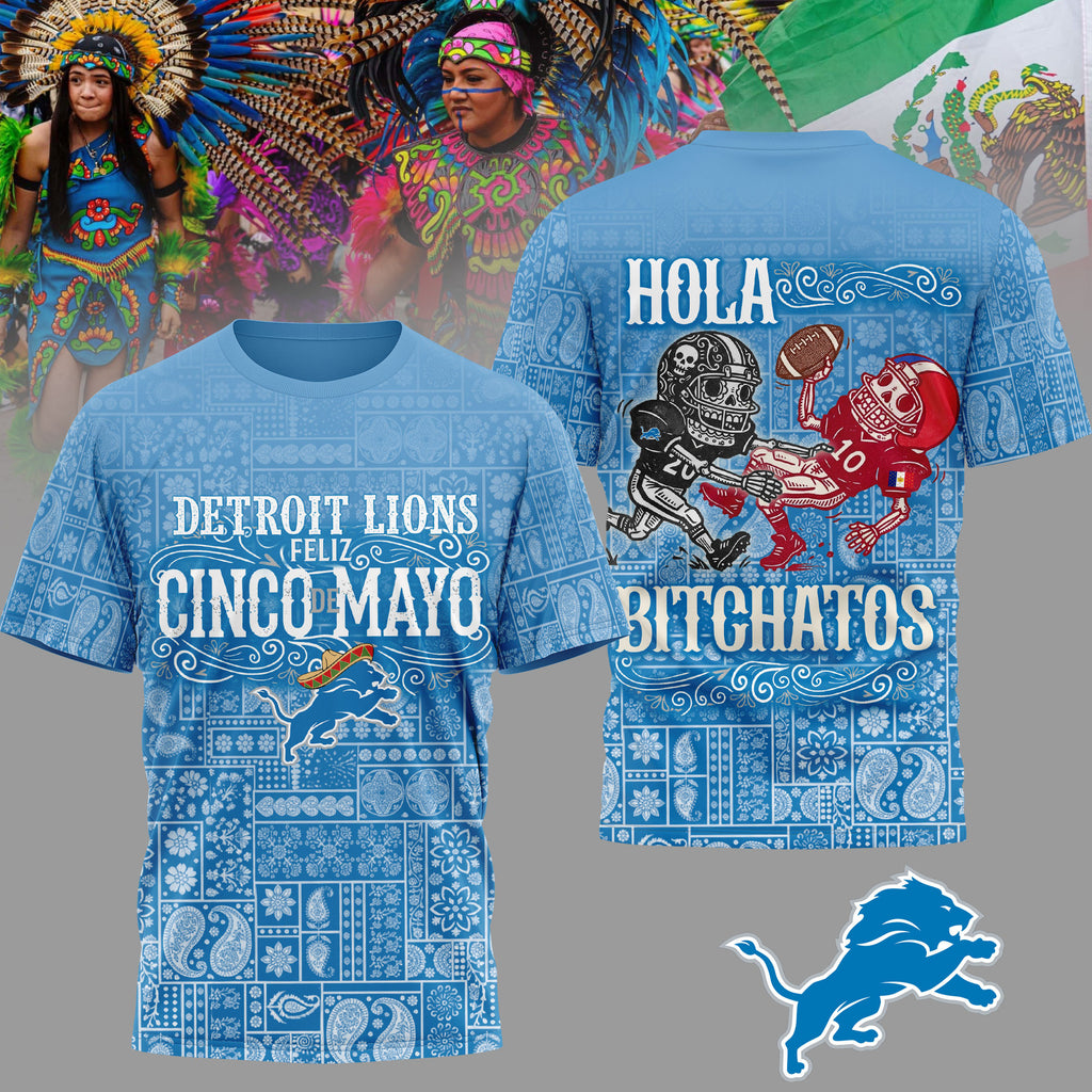 D.lions | Premium  Hola Bitchatos Cinco De Mayo 3d T-shirt Nf1