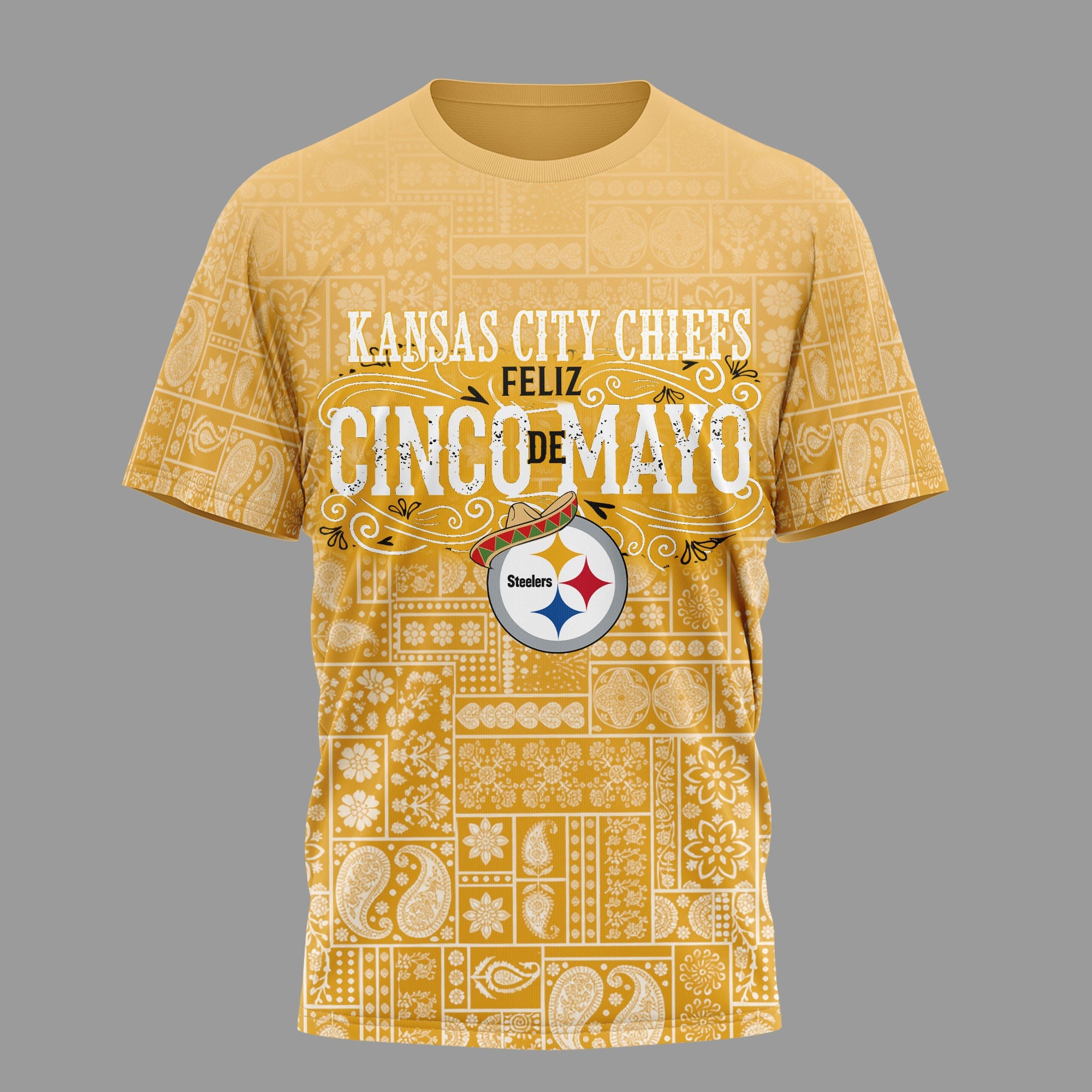 P.steelers | Premium  Hola Bitchatos Cinco De Mayo 3d T-shirt Nf1