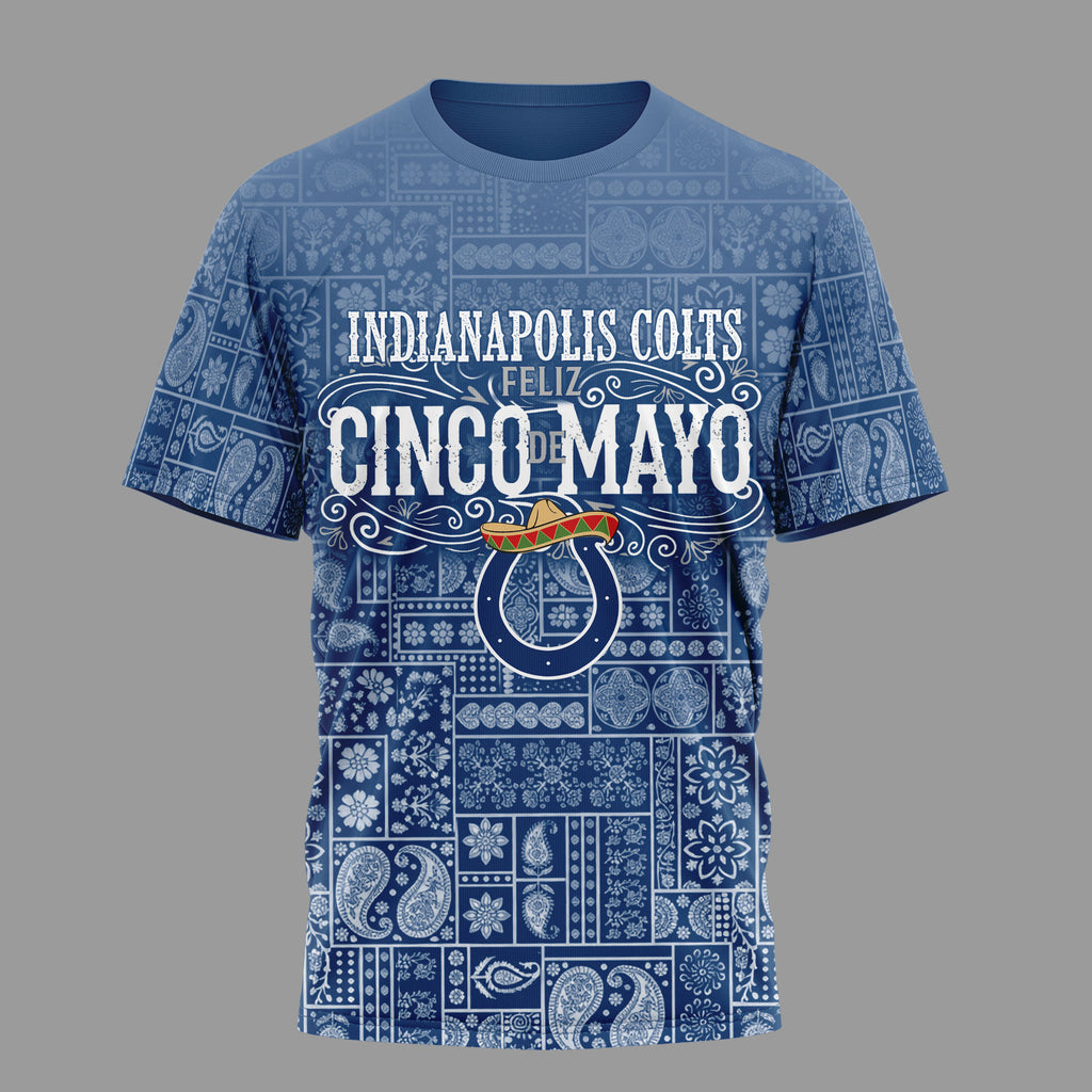 I.colts | Premium  Hola Bitchatos Cinco De Mayo 3d T-shirt Nf1