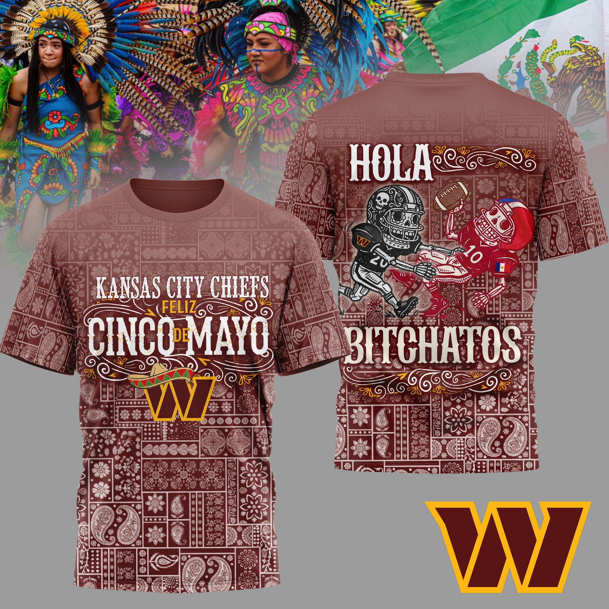 W.commanders | Premium  Hola Bitchatos Cinco De Mayo 3d T-shirt Nf1