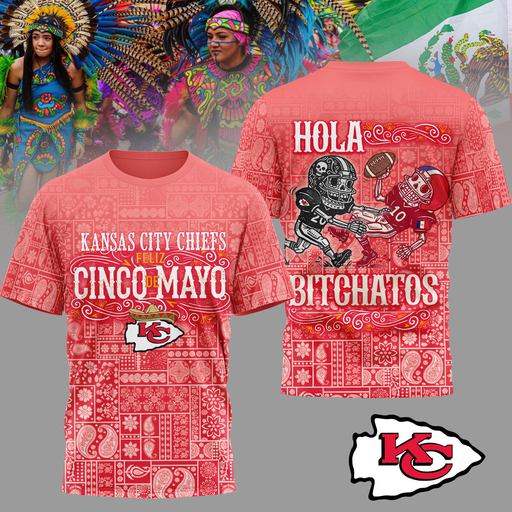 Kac.chiefs | Premium  Hola Bitchatos Cinco De Mayo 3d T-shirt Nf1