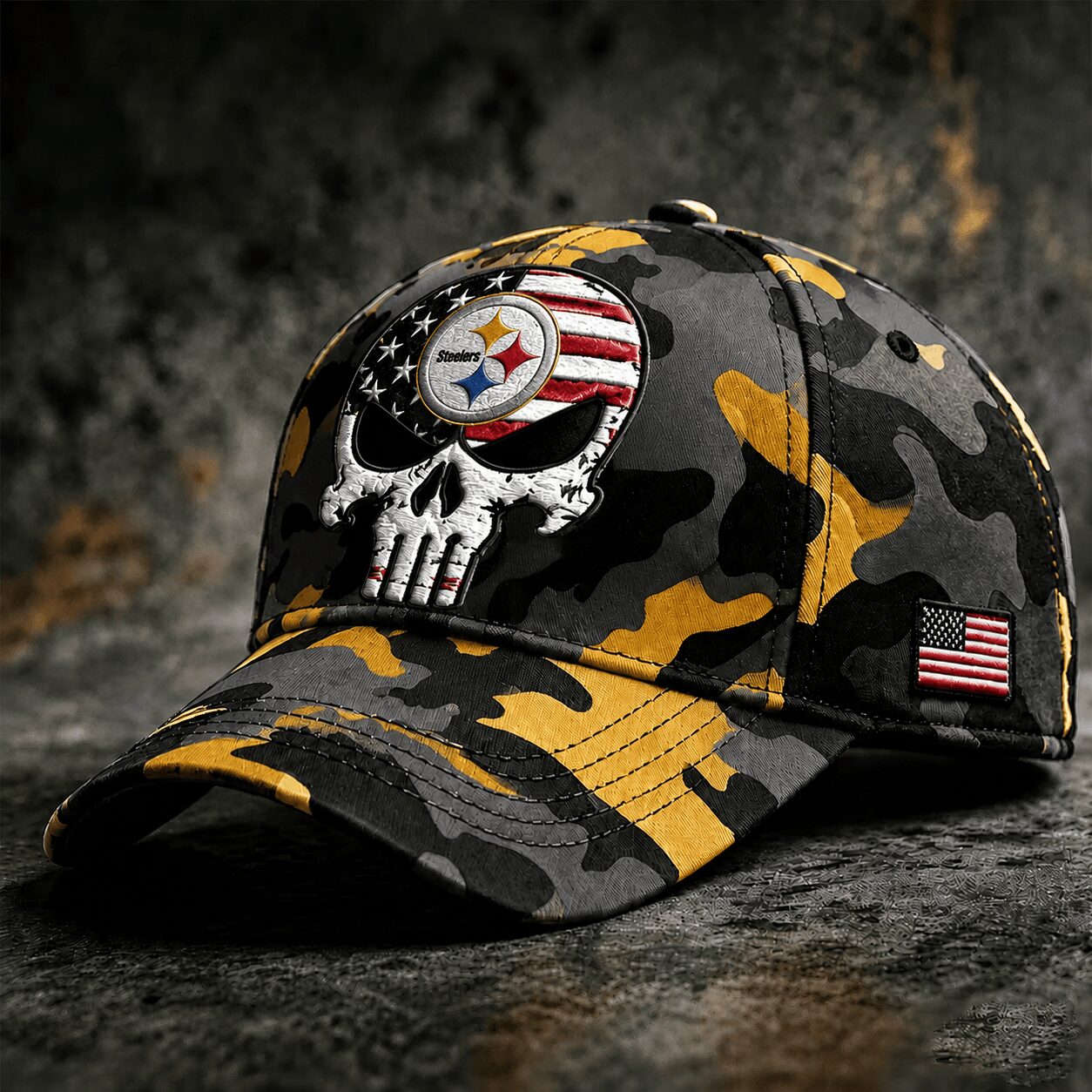 P.steelers | Premium  Skull Camo Classic Cap Nf1