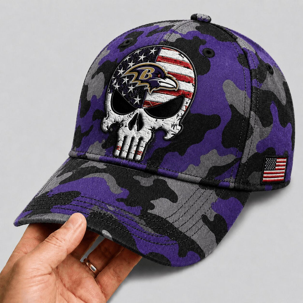 B.ravens | Premium  Skull Camo Classic Cap Nf1