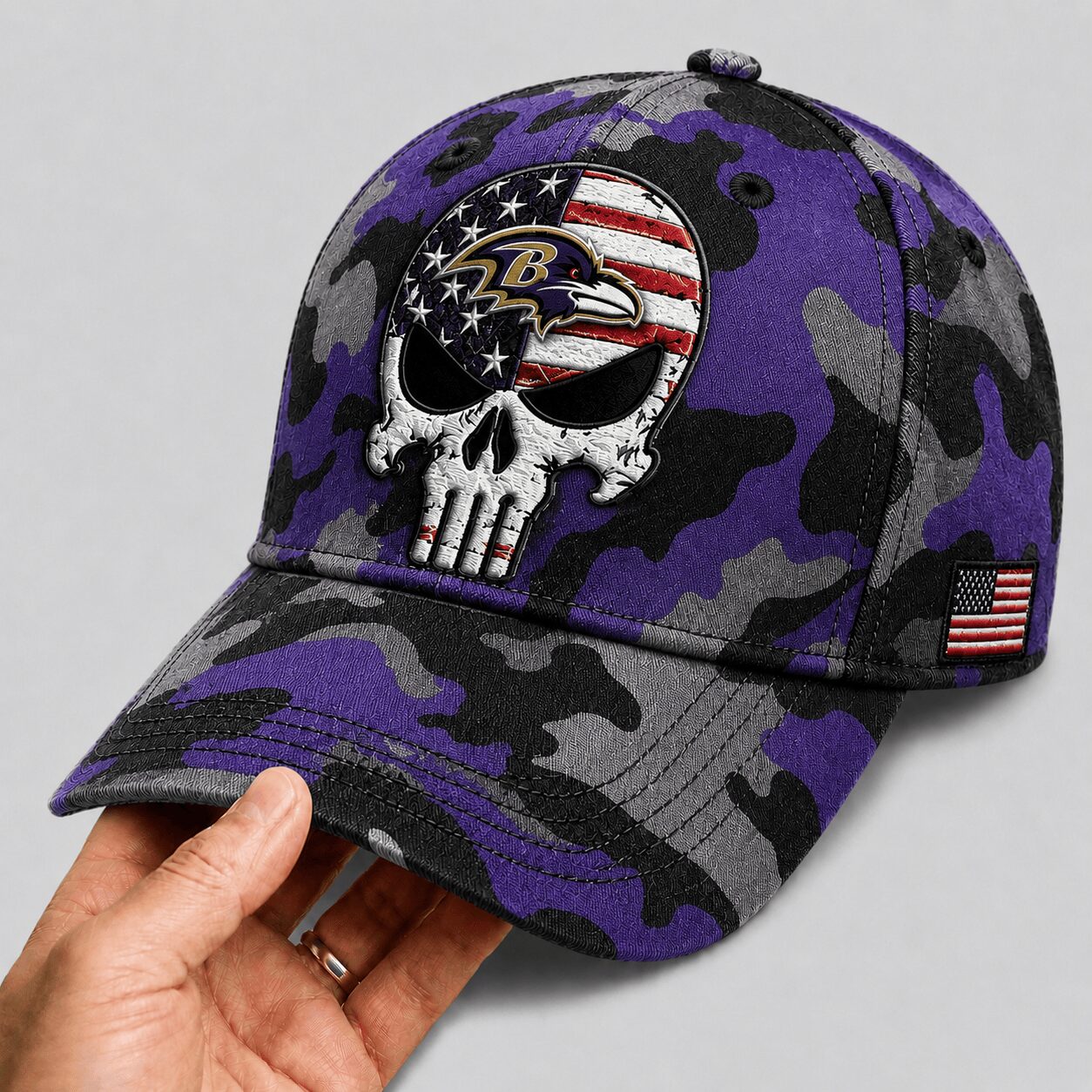 B.ravens | Premium  Skull Camo Classic Cap Nf1