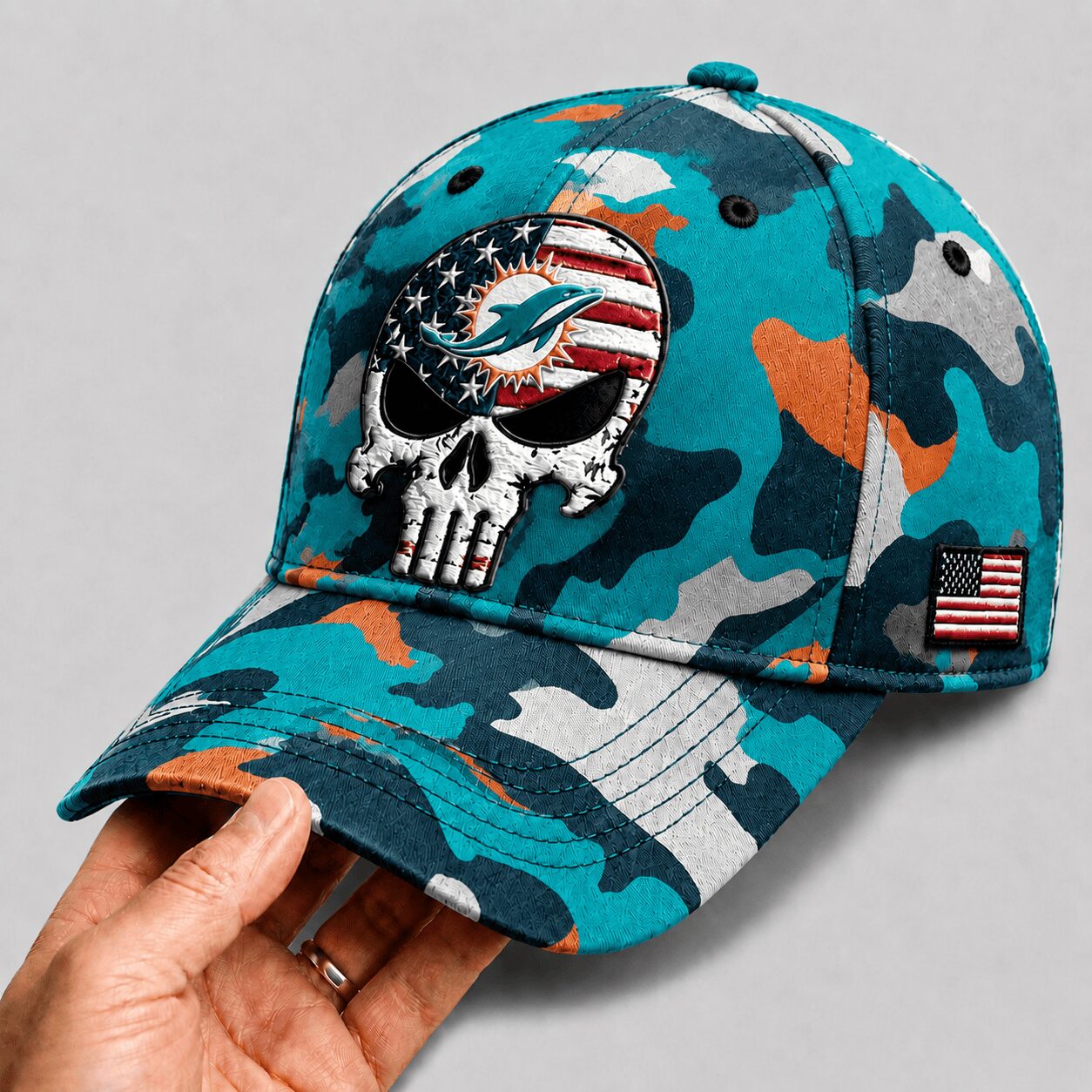M.dolphins | Premium  Skull Camo Classic Cap Nf1