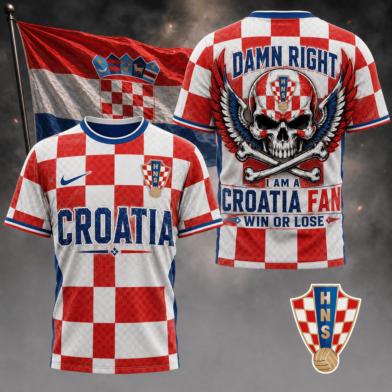 Croatia | Premium Wc26 Skull Pride 3d Shirt Td