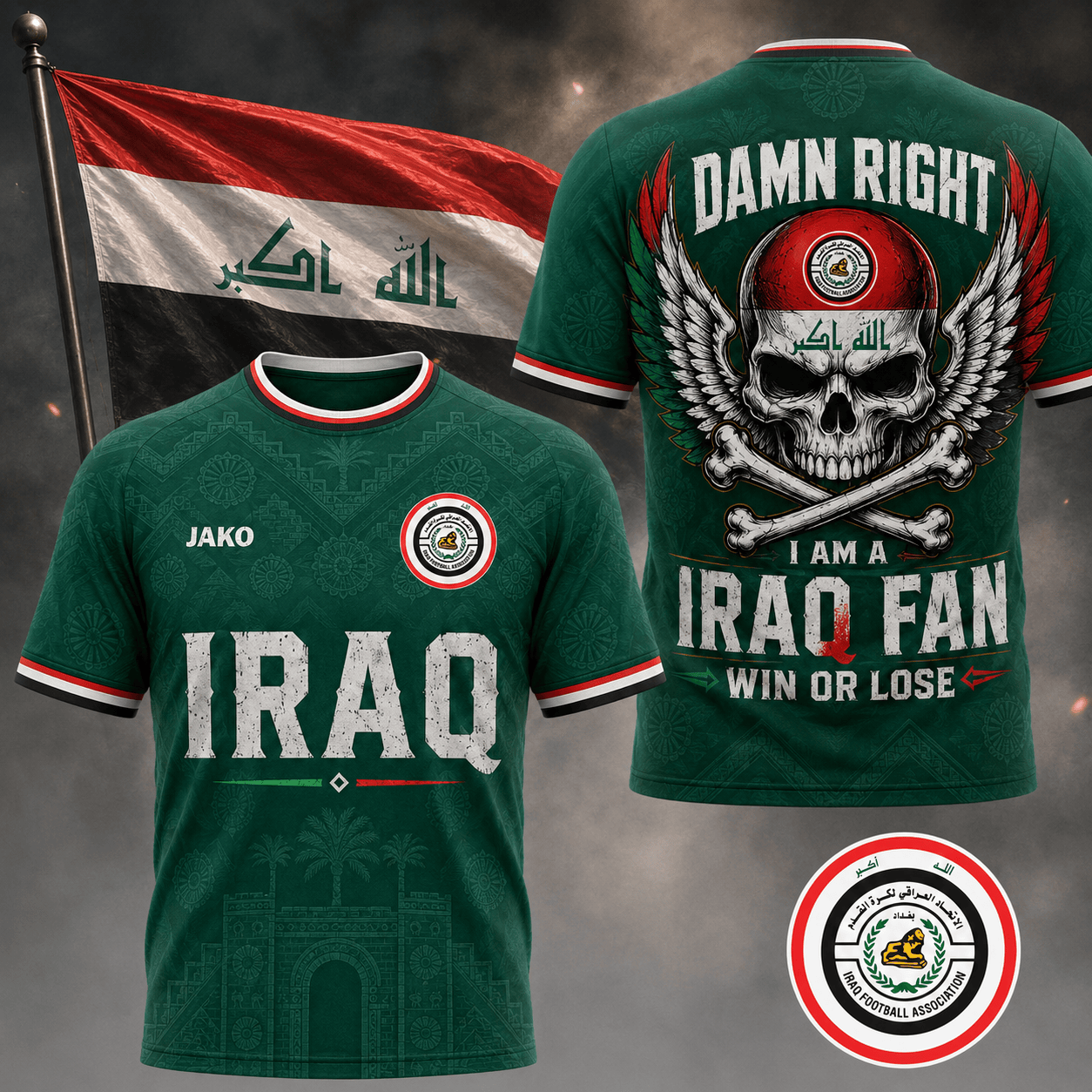 Iraq | Premium Wc26 Skull Pride 3d Shirt Td