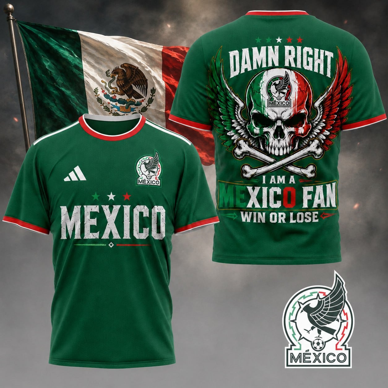 Mexico | Premium Wc26 Skull Pride 3d Shirt Td