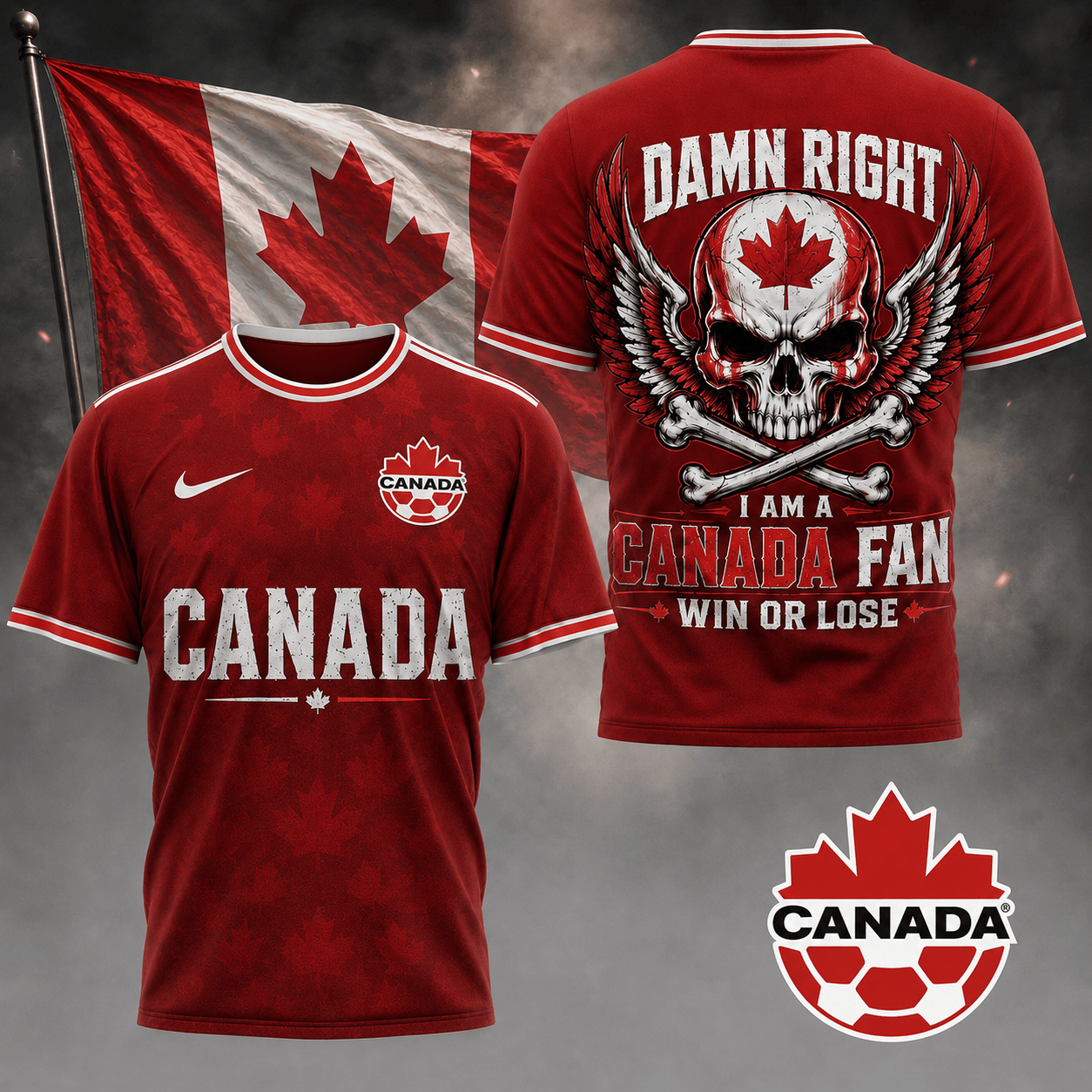 Canada | Premium Wc26 Skull Pride 3d Shirt Td
