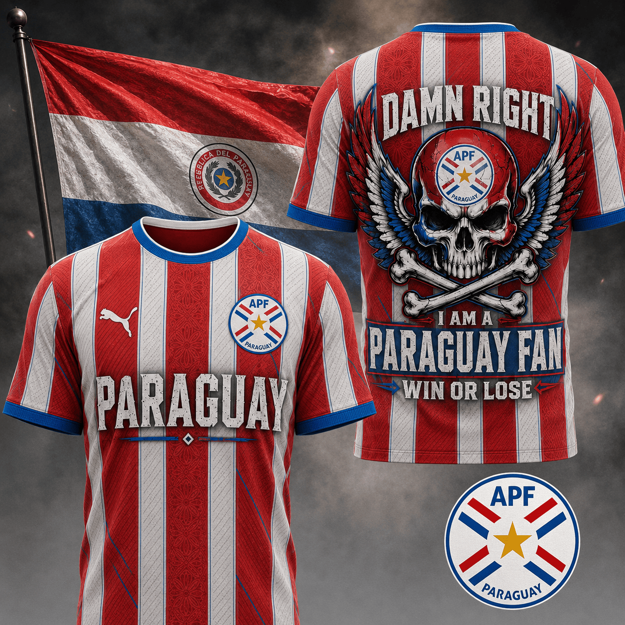 Paraguay | Premium Wc26 Skull Pride 3d Shirt Td