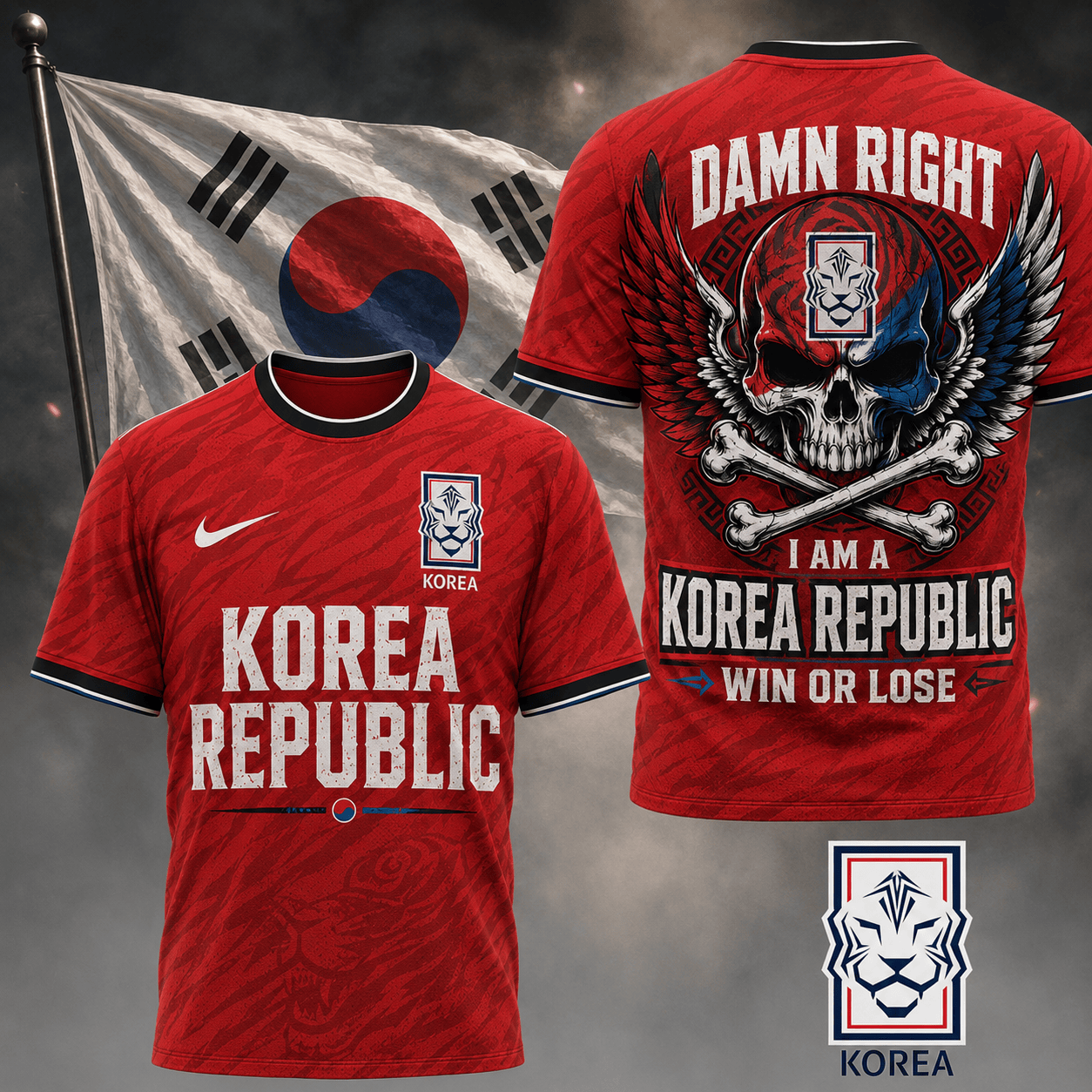 Korea Republic | Premium Wc26 Skull Pride 3d Shirt Td