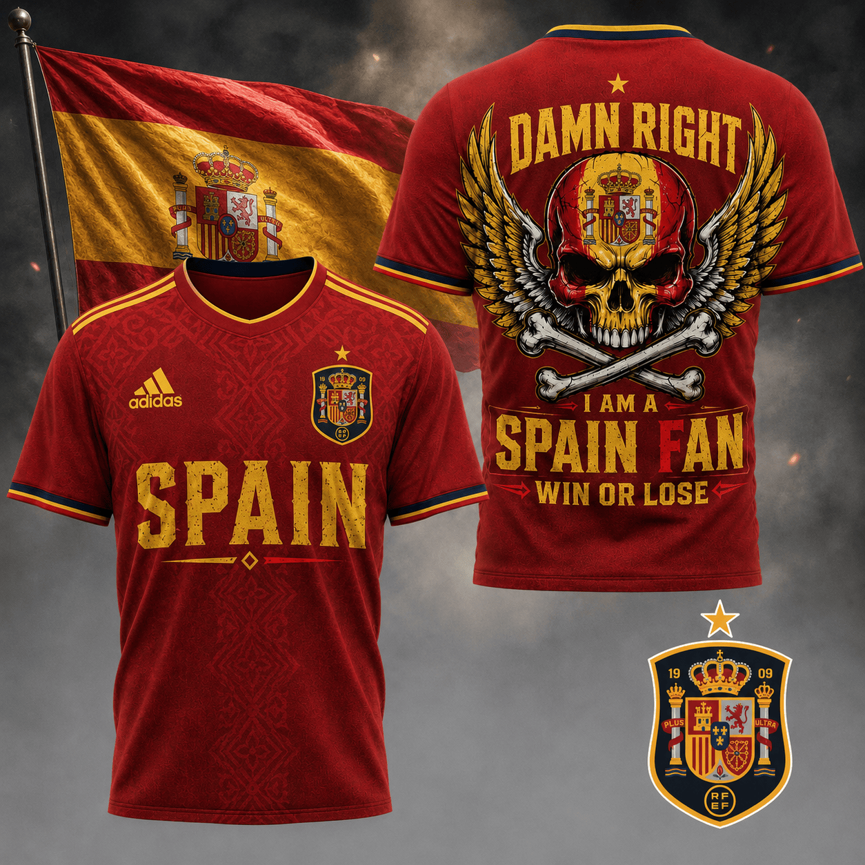 Spain | Premium Wc26 Skull Pride 3d Shirt Td