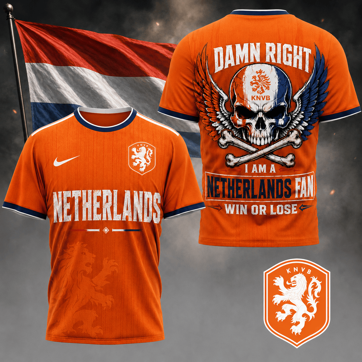 Netherlands | Premium Wc26 Skull Pride 3d Shirt Td