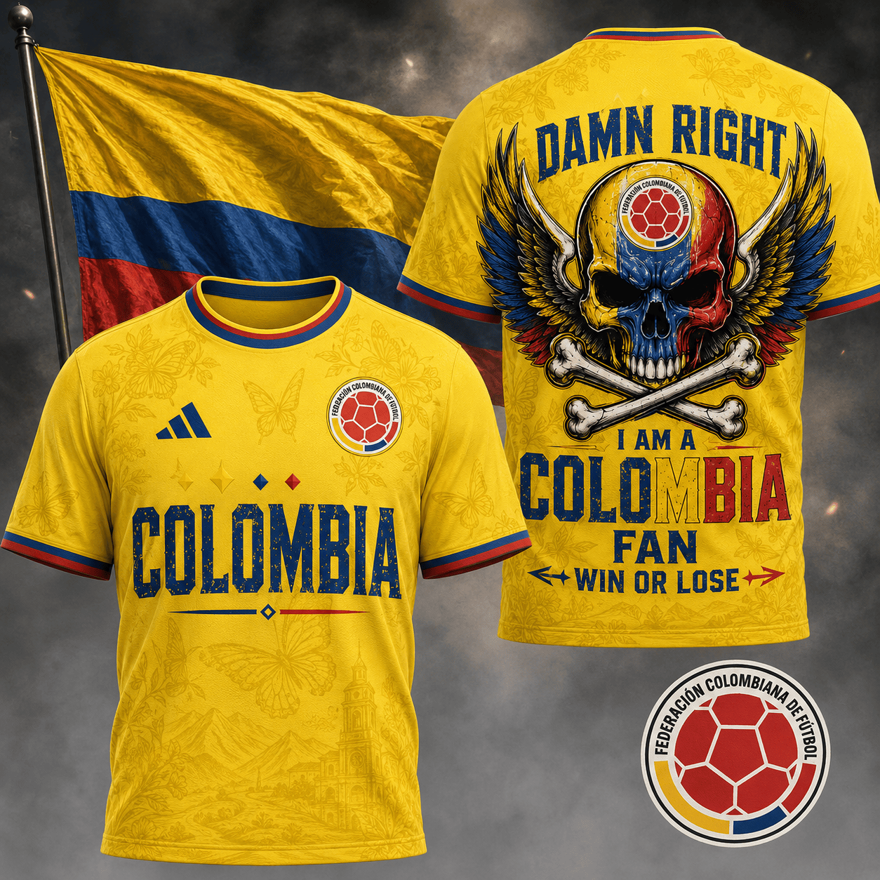 Colombia | Premium Wc26 Skull Pride 3d Shirt Td