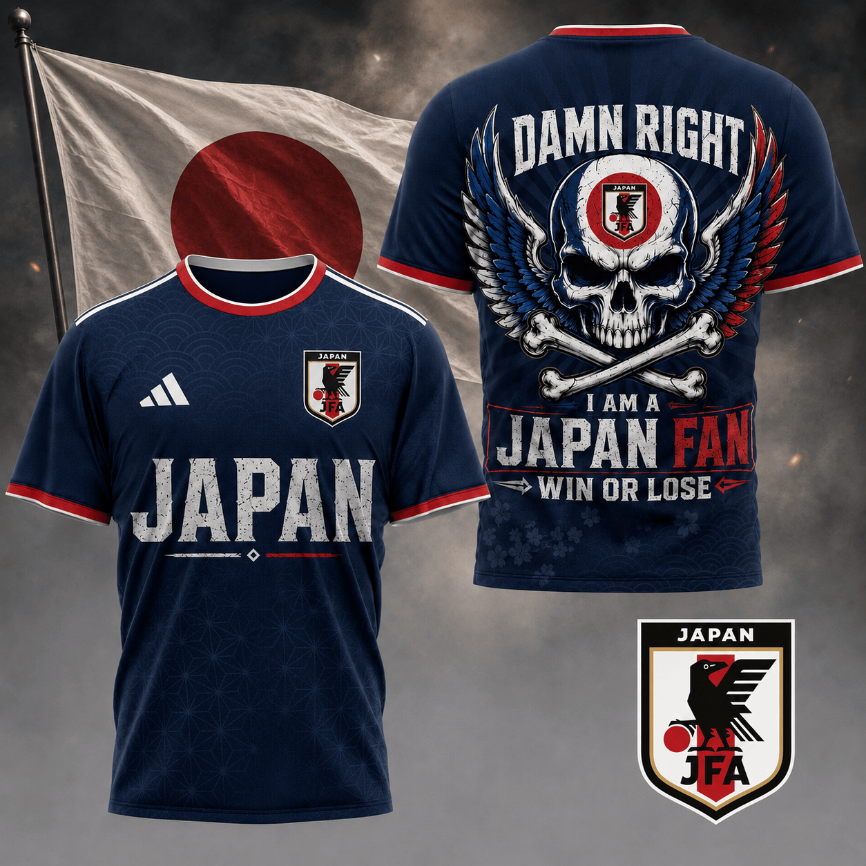 Japan | Premium Wc26 Skull Pride 3d Shirt Td
