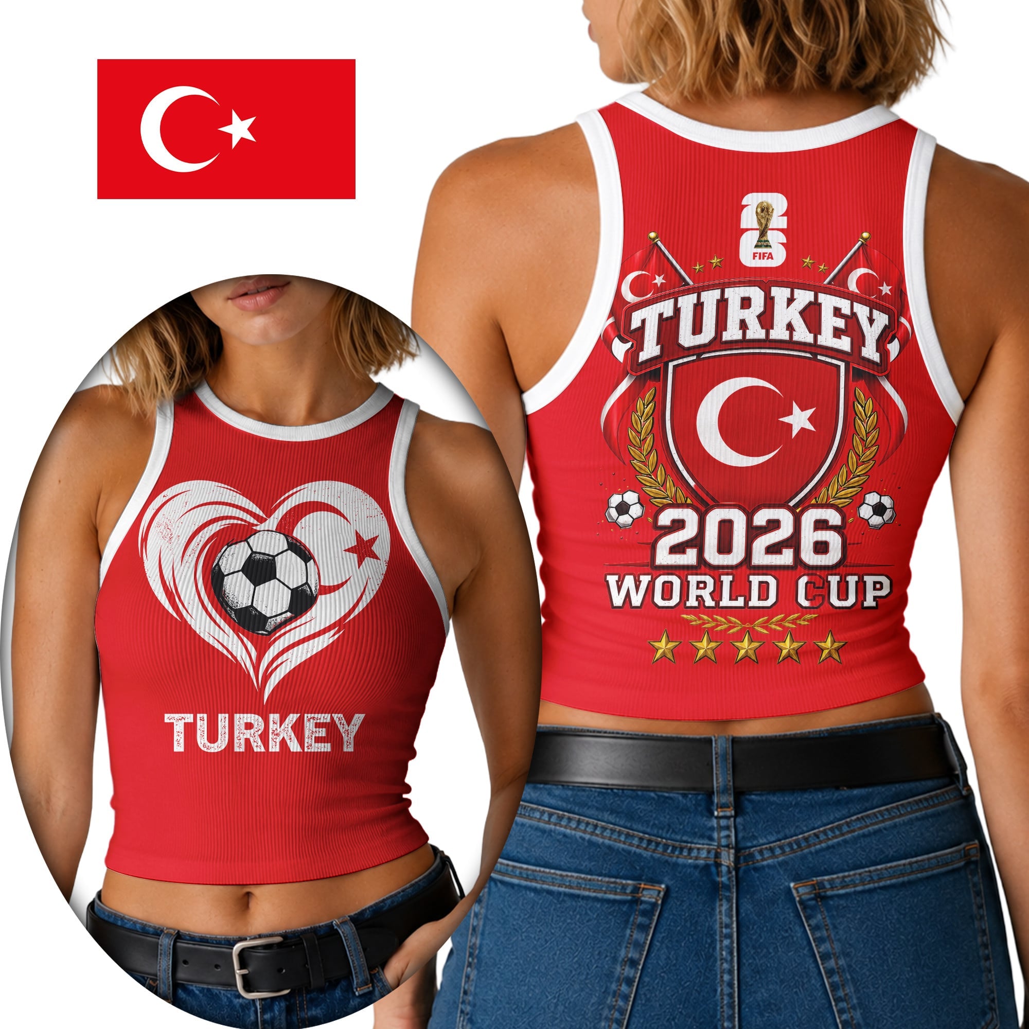Turkey | Premium Wc26 Heritage Heart Tank Top Td
