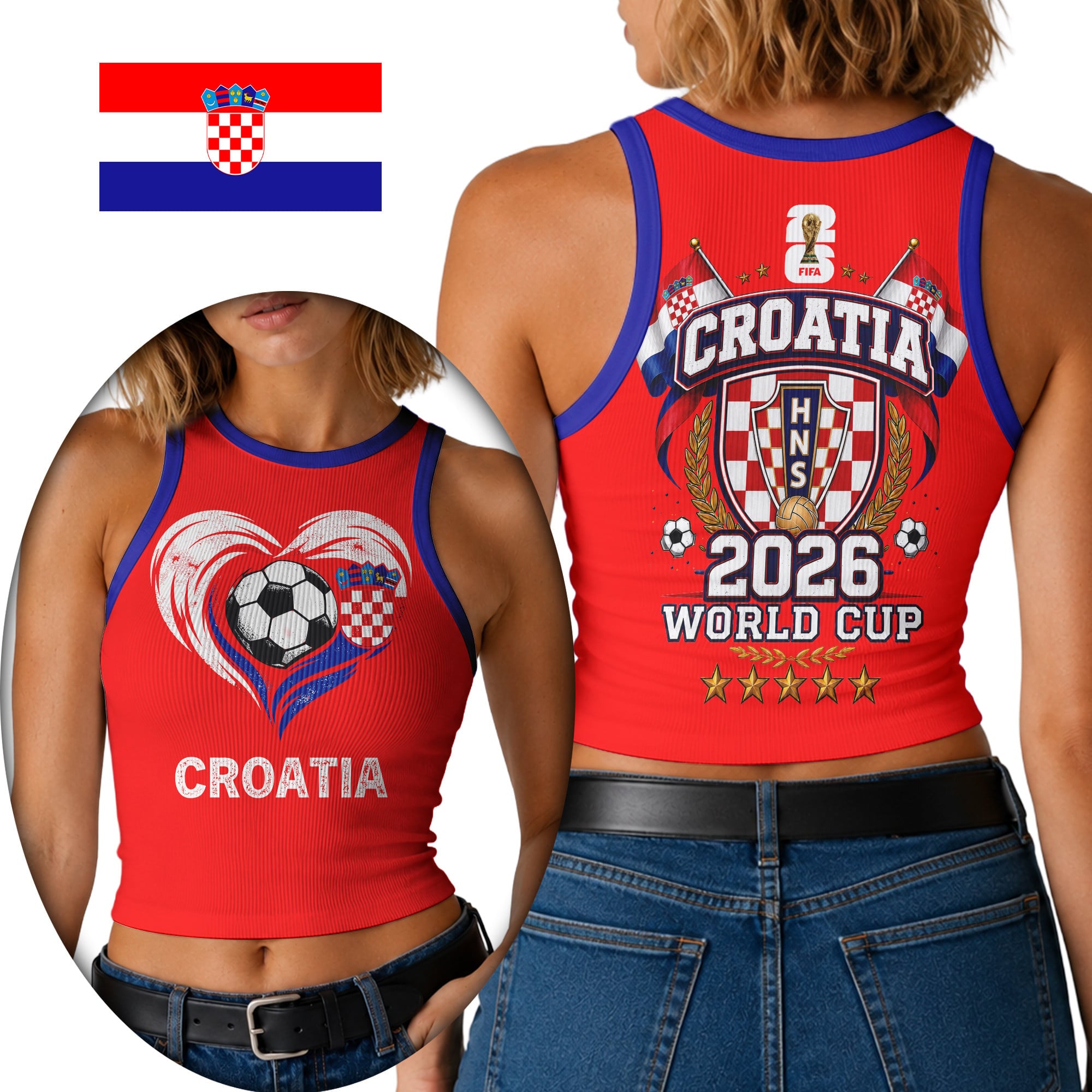 Croatia | Premium Wc26 Heritage Heart Tank Top Td