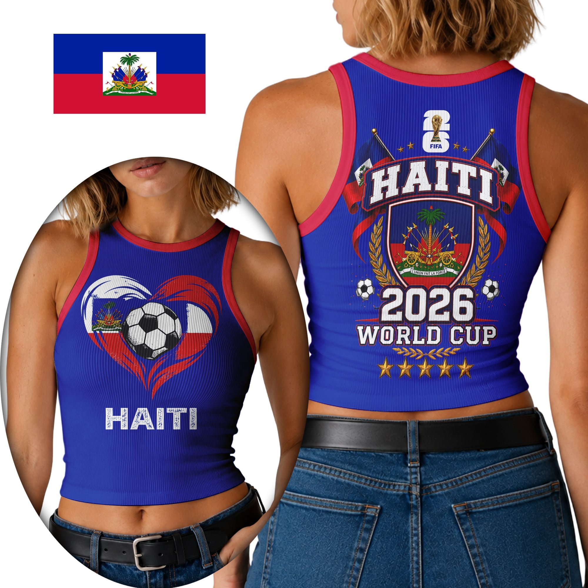 Haiti | Premium Wc26 Heritage Heart Tank Top Td