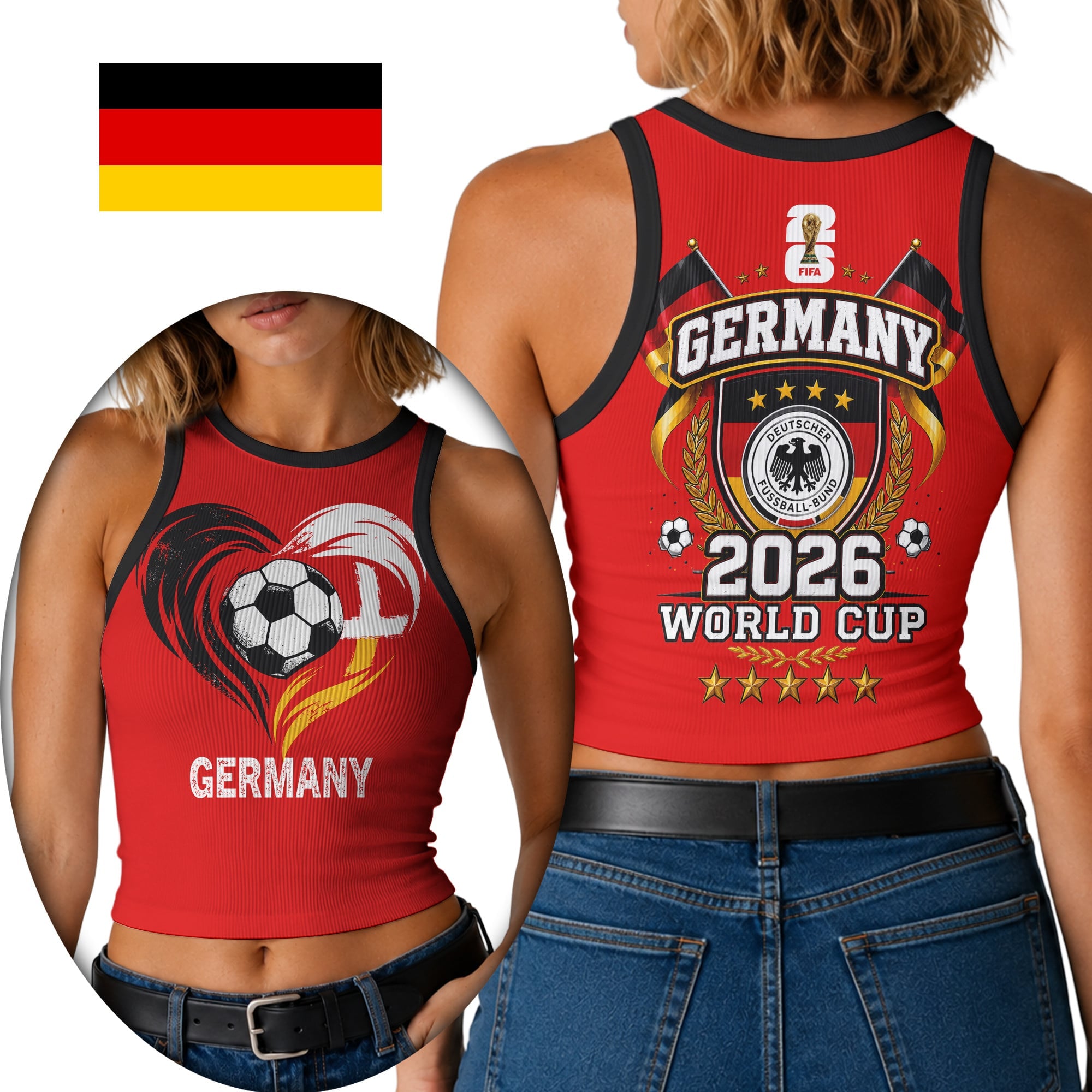 Germany | Premium Wc26 Heritage Heart Tank Top Td