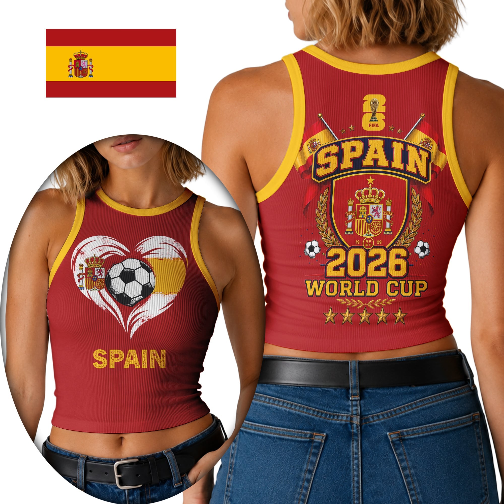 Spain | Premium Wc26 Heritage Heart Tank Top Td