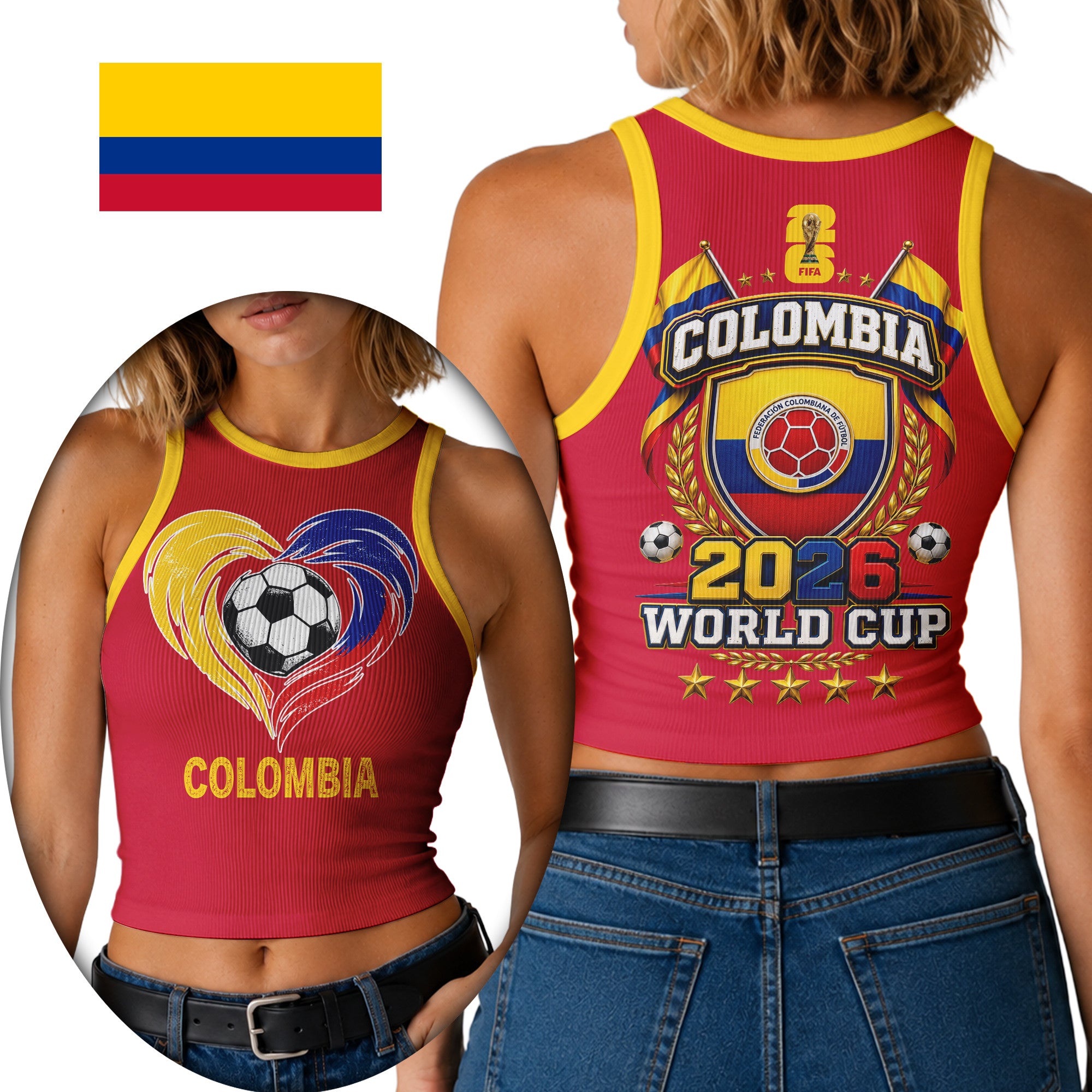 Colombia | Premium Wc26 Heritage Heart Tank Top Td
