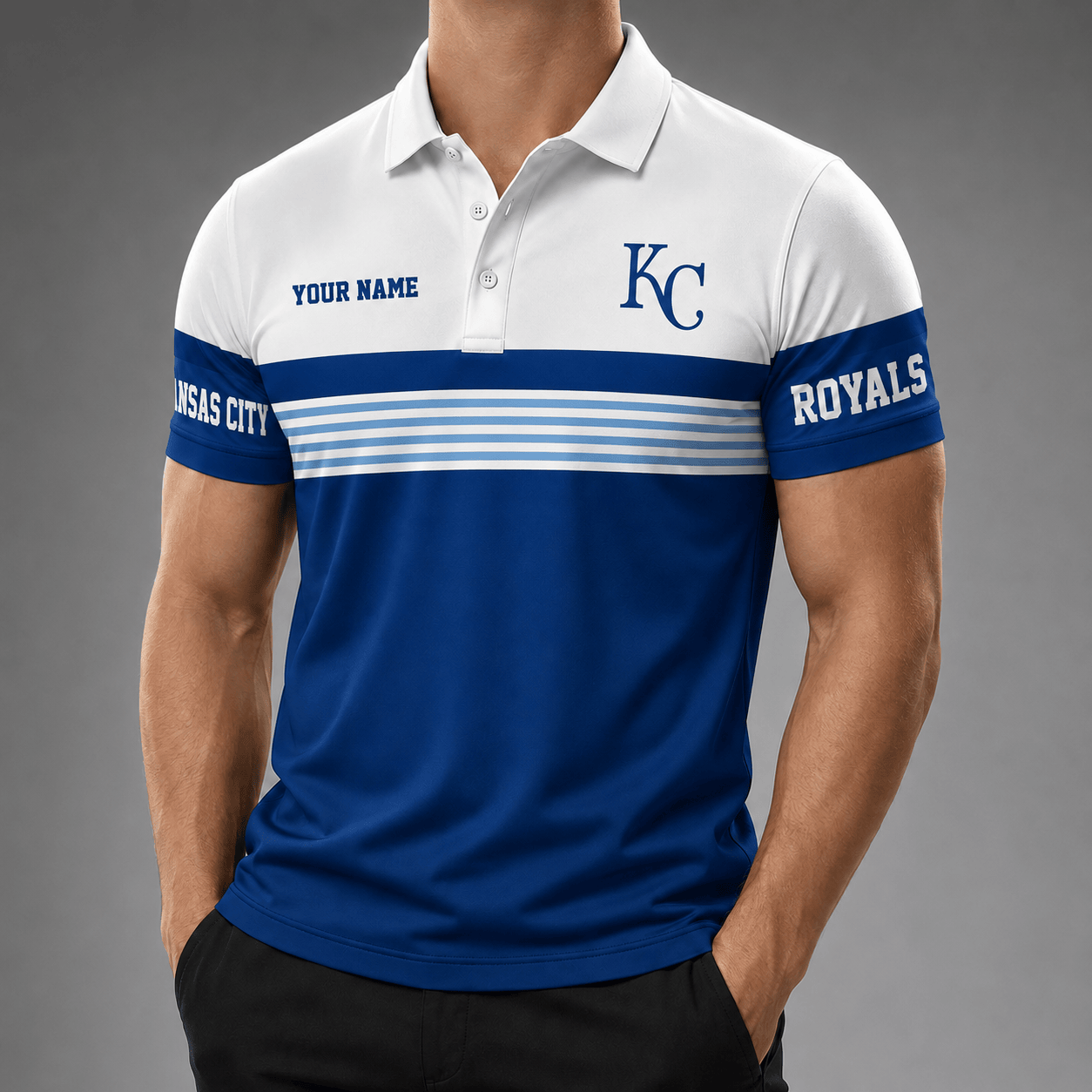 K.c.royals | Premium M.l.b Personalized Men's Polo Shirt