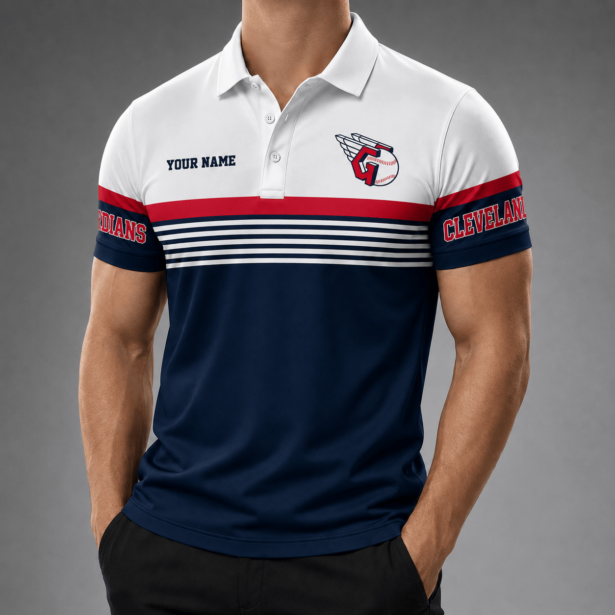 C.guardians | Premium M.l.b Personalized Men's Polo Shirt