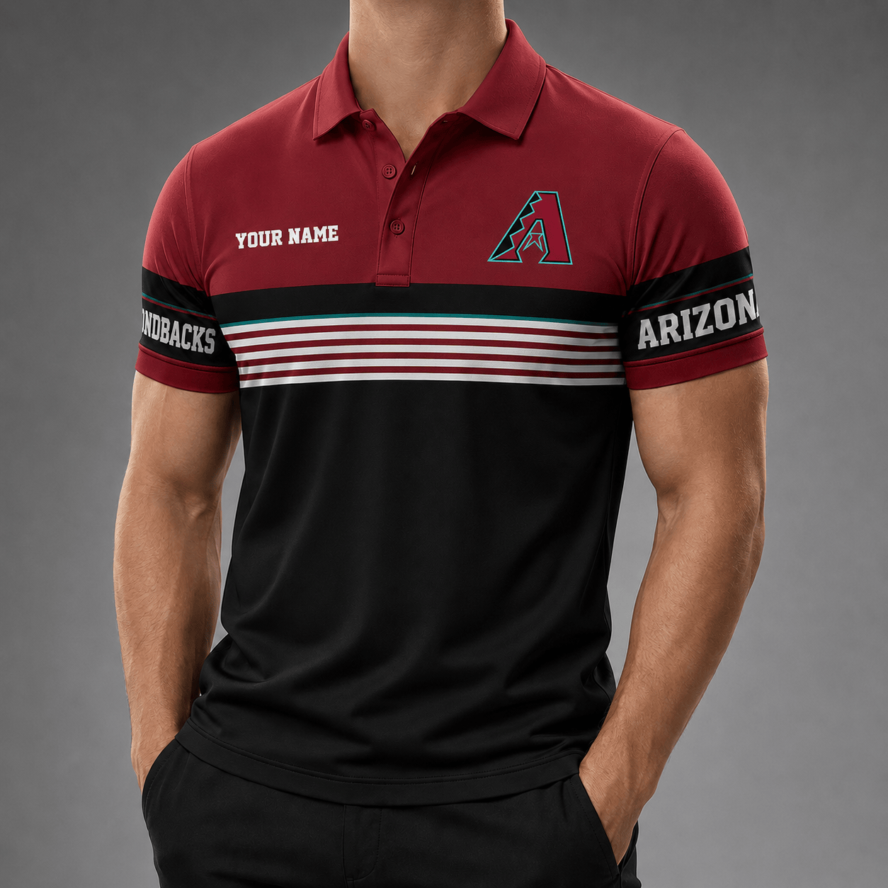 A.diamondbacks | Premium M.l.b Personalized Men's Polo Shirt