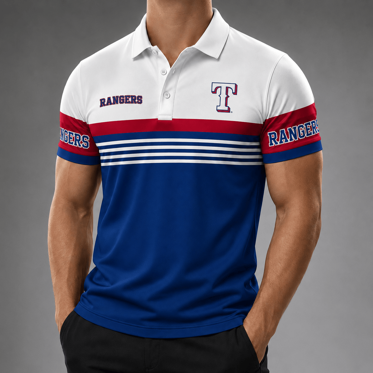 T.rangers | Premium M.l.b Personalized Men's Polo Shirt