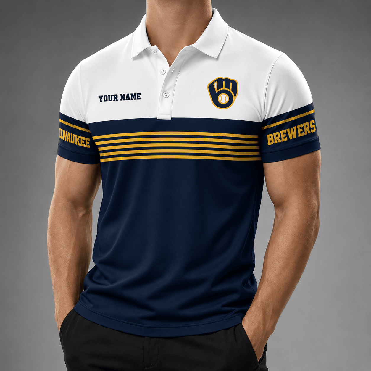 M.brewers | Premium M.l.b Personalized Men's Polo Shirt