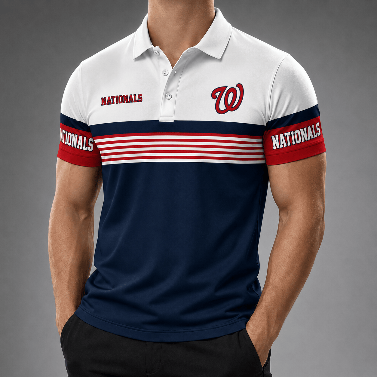 W.nationals | Premium M.l.b Personalized Men's Polo Shirt