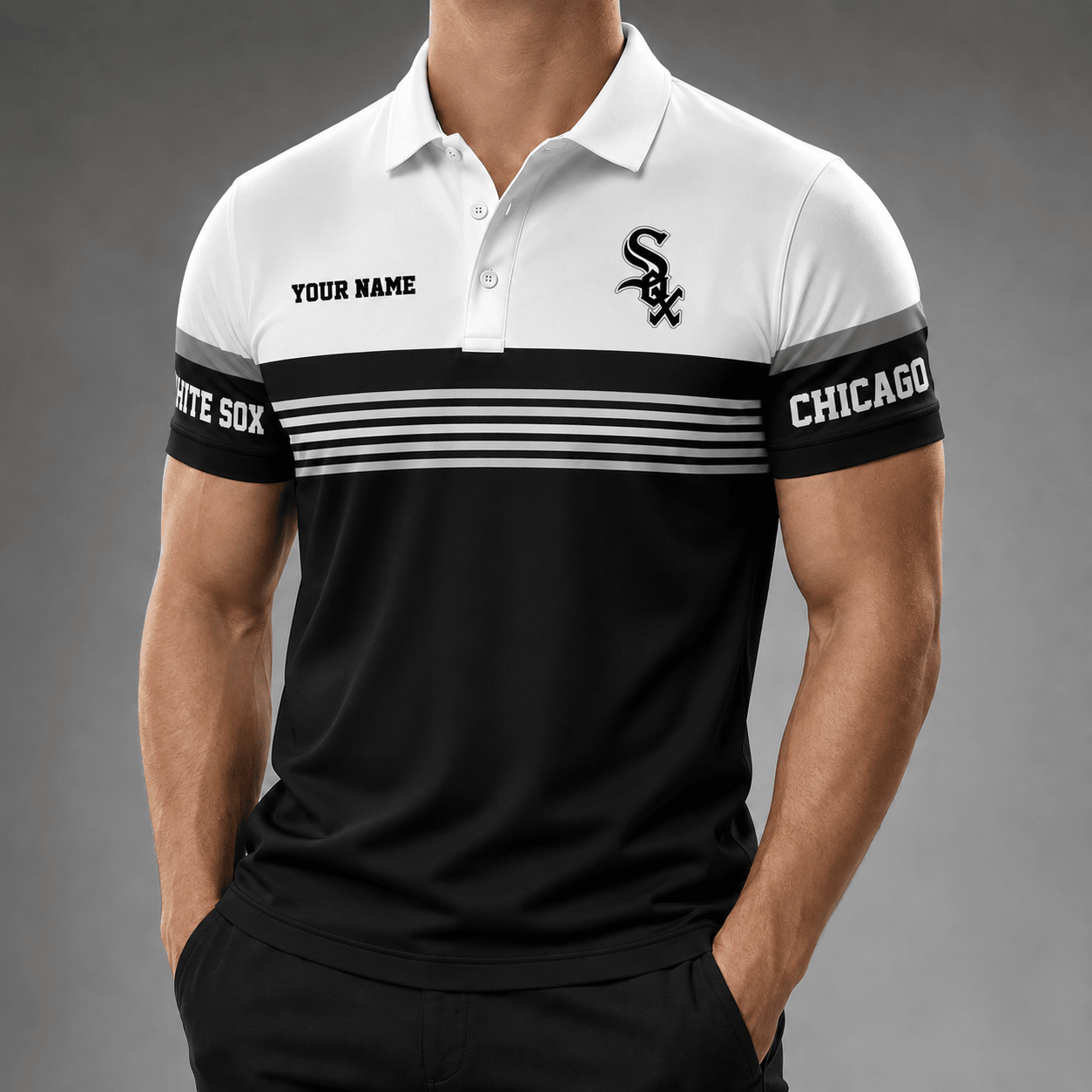 C.white Sox | Premium M.l.b Personalized Men's Polo Shirt