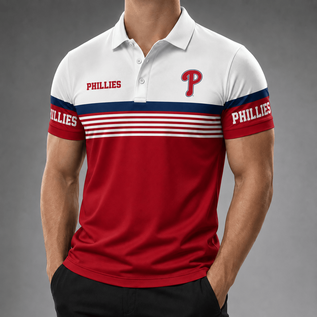 P.phillies | Premium M.l.b Personalized Men's Polo Shirt