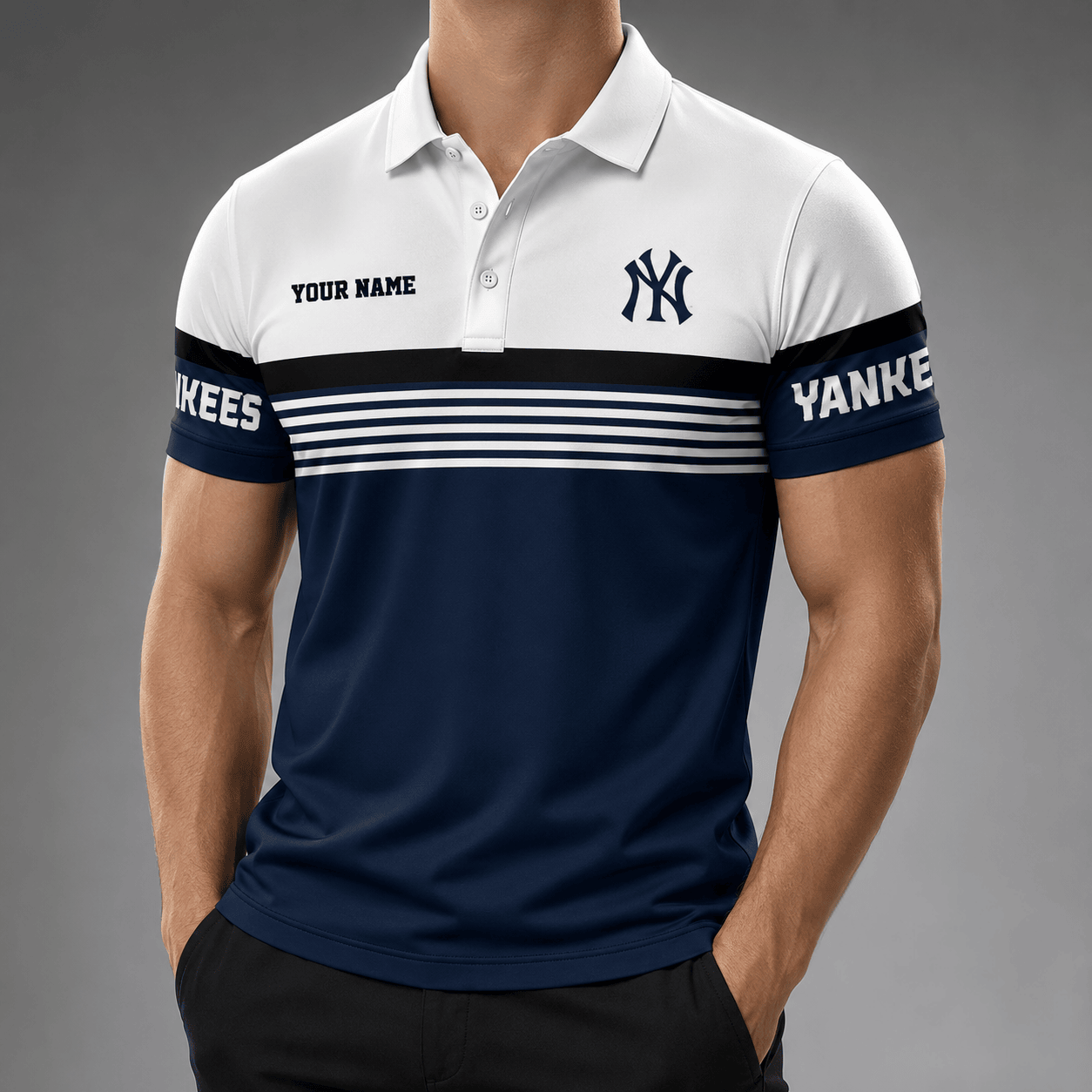 N.y.yankees | Premium M.l.b Personalized Men's Polo Shirt