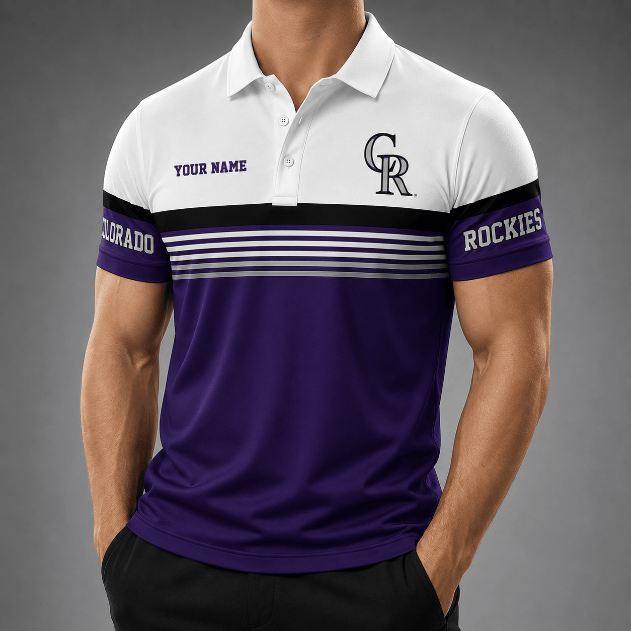 C.rockies | Premium M.l.b Personalized Men's Polo Shirt