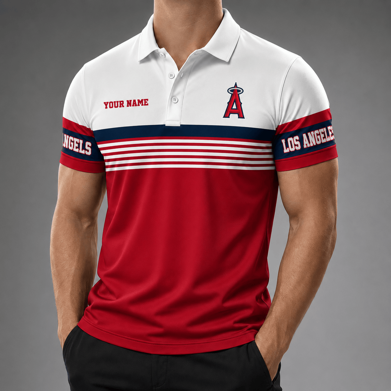 L.a.angels | Premium M.l.b Personalized Men's Polo Shirt