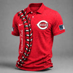 C.reds | Premium M.l.b Baseball Stitch Polo Shirt