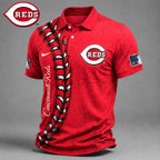 C.reds | Premium M.l.b Baseball Stitch Polo Shirt