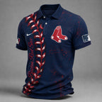 B.red Sox | Premium M.l.b Baseball Stitch Polo Shirt
