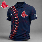 B.red Sox | Premium M.l.b Baseball Stitch Polo Shirt