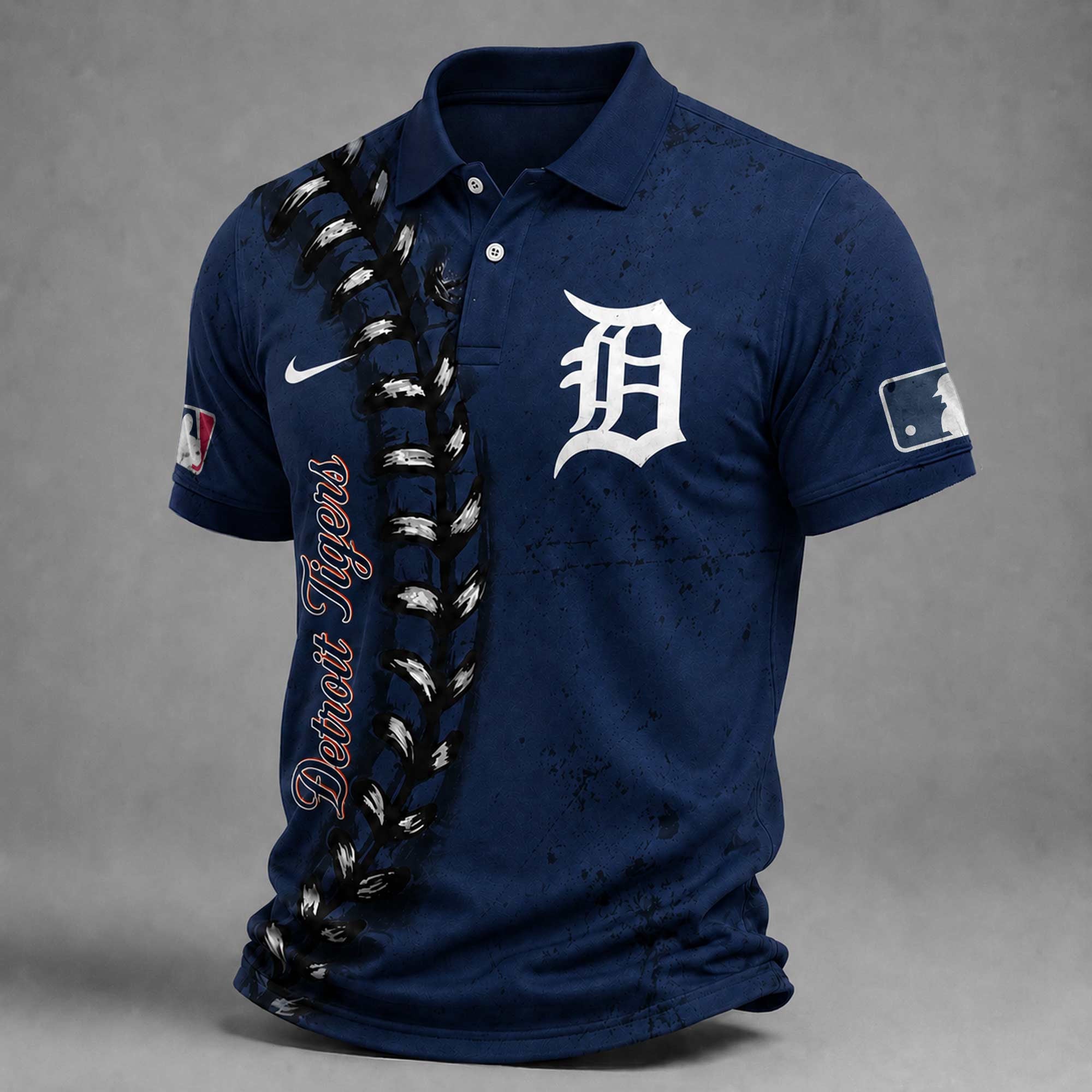 D.tigers | Premium M.l.b Baseball Stitch Polo Shirt