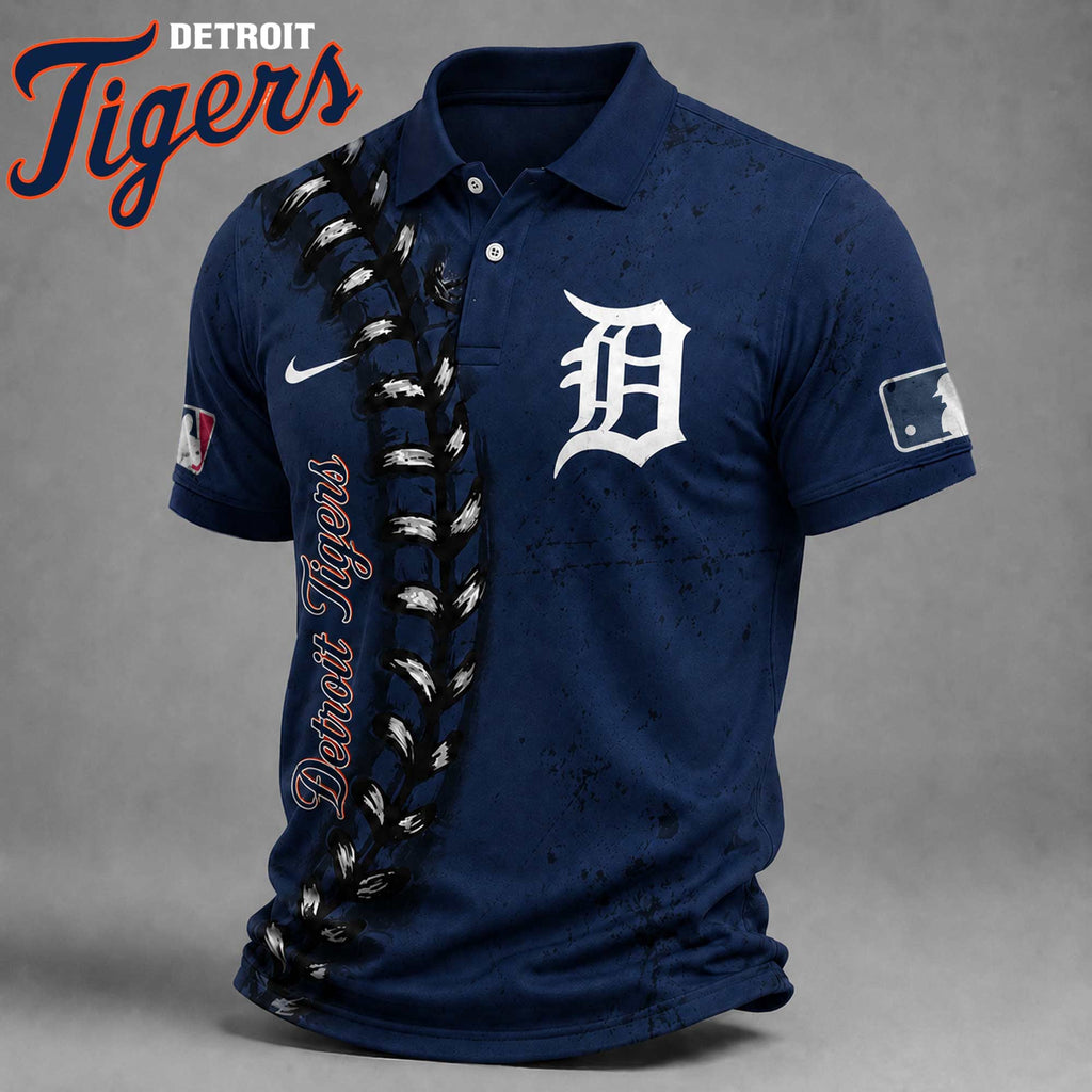 D.tigers | Premium M.l.b Baseball Stitch Polo Shirt