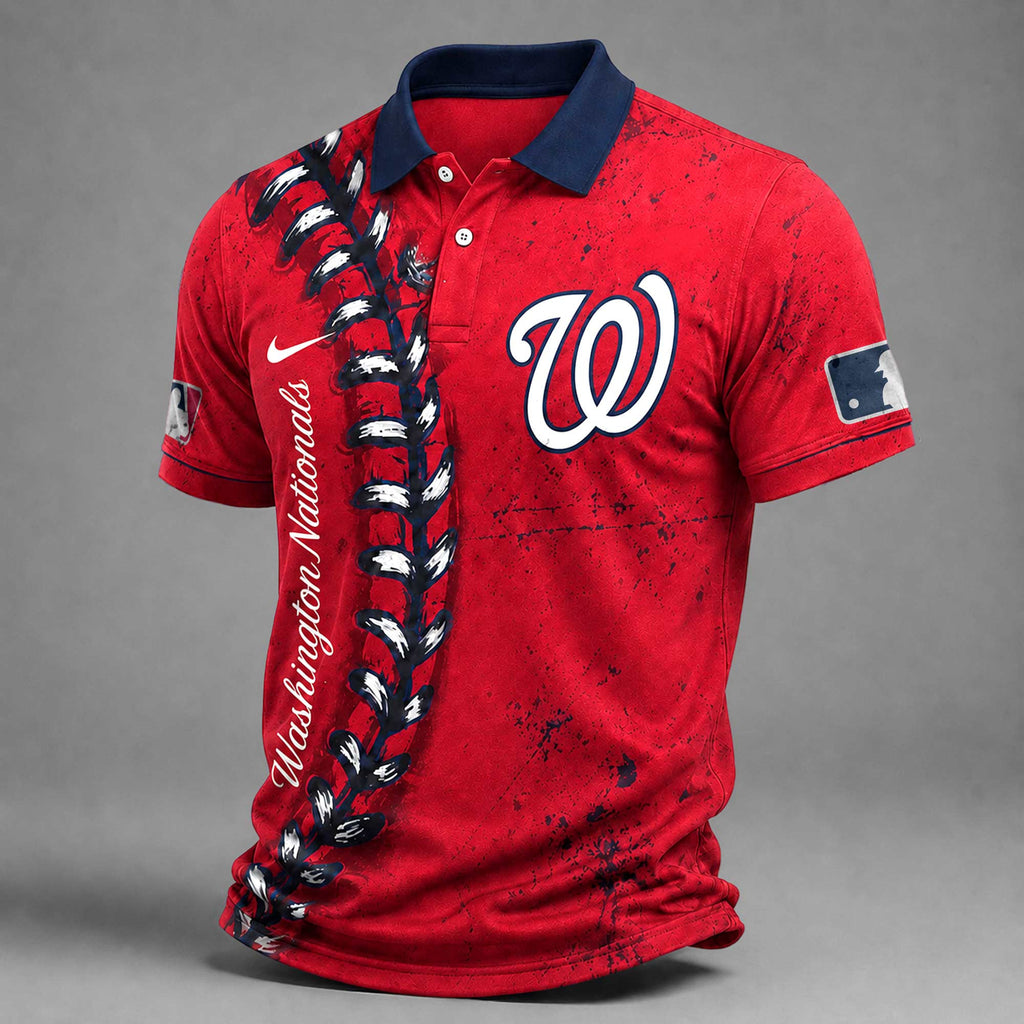 W.nationals | Premium M.l.b Baseball Stitch Polo Shirt