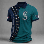 S.mariners | Premium M.l.b Baseball Stitch Polo Shirt